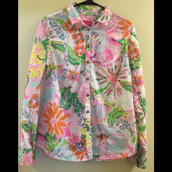 LILLY PULITZER TARGET NOSEY POSEY BUTTON DOWN S - Picture 3 of 10
